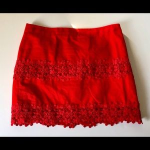 Jcrew Cotton and Lace mini skirt